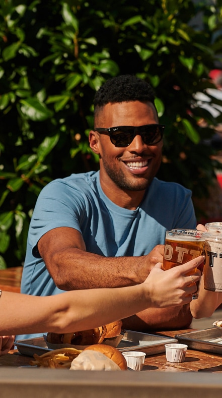 Diverse group of people enjoying a toast.