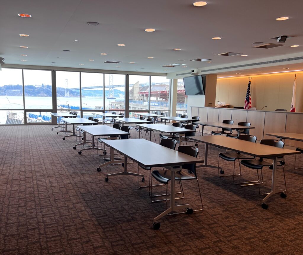 Corporate conference classroom in the Ferry Building.