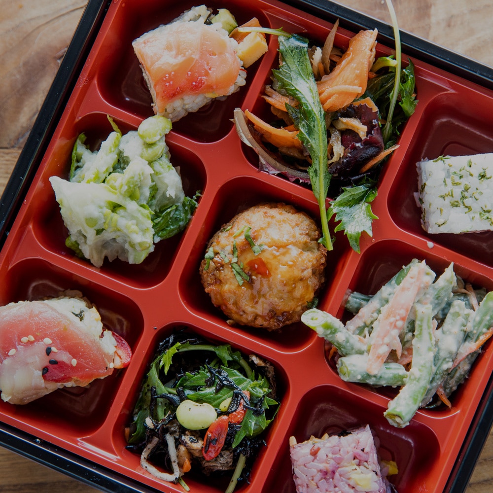 Delica colorful bento food box.